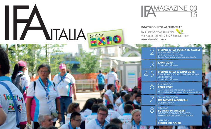 IFA MAGAZINE • N. 3 OTTOBRE 2015 • Innovation for architecture IFA MAGAZINE • N. 3 OTTOBRE 2015 • Innovation for architecture